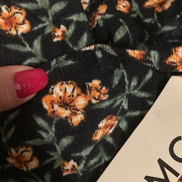 Floral Corduroy Wideleg Jumper with Pockets and Front Zipper, Dark Blue/Indigo - Picture 8 of 10